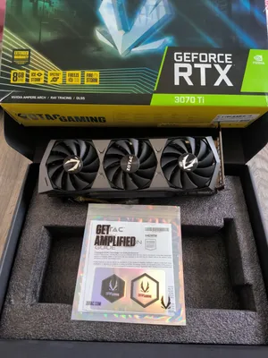 للبيع كرت 3070TI ZOTAC 3 FAN الكرت ( مو مفتوح ) نظيف جدآ مع البوكس