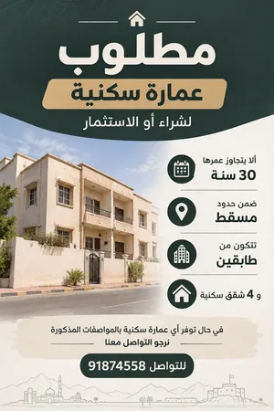 مطلوب عماره سكنيه للبيع او الاستثمار 20+
