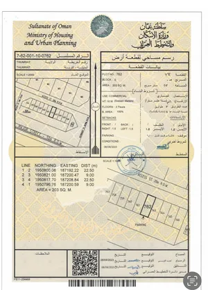 ارض تجاريه 203م في ثمريت الخط الاول ع نفس خط مركز الصحي