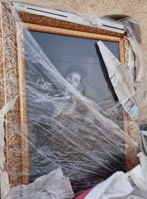 المحتوى: رسمة/بورتريه لفتاة أو امرأة بدرجات اللونين الأبيض والأسود مع إطار مزخرف
