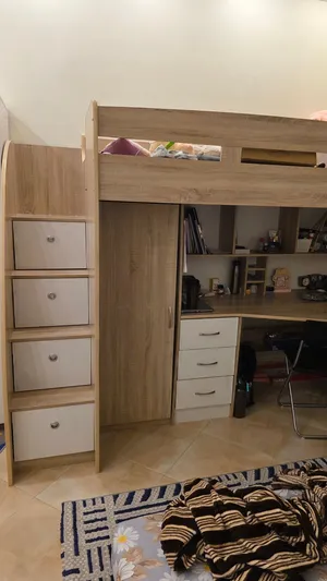 bunk bed , cupboard,writing table plus drawers ,
