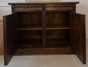 Vintage Dresser - Solid Dark Brown Wood