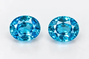 NATURAL BLUE ZIRCON PAIR – زوج من أحجار الزركون الأزرق الطبيعي – 5.17 قيراط