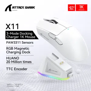 ماوس العاب لاسلكي وبلوتوث ATTACK SHARK احترافي العاب X11-IVIOUSE G3PRO IVIOUSE