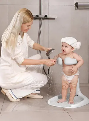 Adjustable Baby Bath & Shower Seat – 5 Height Levels – Anti-Slip