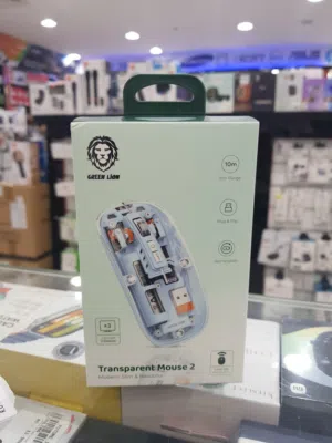 Green Lion Transparent Mouse 2 1600DPI  ماوس جرين ليون شفاف 2 1600 ديسيبل متوحد الخواص