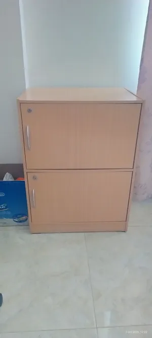 Wooden double door lockable storage cabinet
