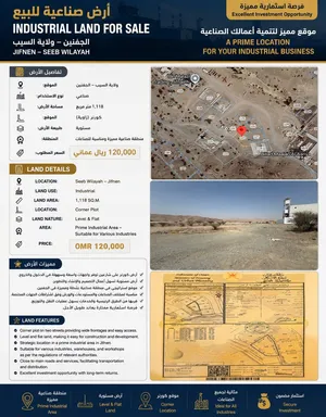 ارض صناعيه كونر ف الجفنين مساحة 1118