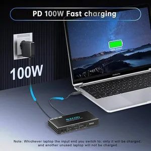 مبدل EZCOO KVM الذكي – جهازين بشاشة واحدة وبأعلى دقة!