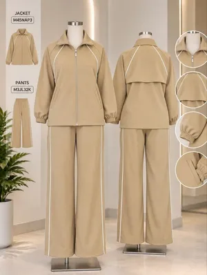 أناقة رياضية مريحة ومحتشمةسوت كجول السعر 30الف فقط  خامة هوريم دابل تركي 38-40-42-44-46-48 طقم رياضي