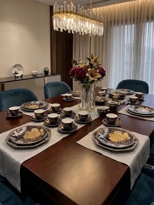 طقم عشاء فاخر وسهرة ياباني Design - بورسلين ممتاز بطلاء ذهب CT 24