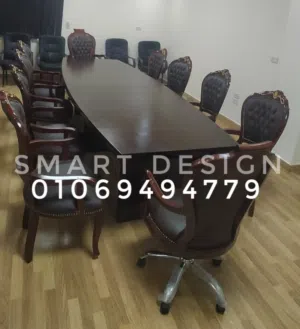 ترابيزه إجتماعات كلاسيك خشب زان مطعم النحاس متاح جميع المقاسات