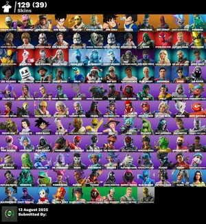 حساب فورت نايت للبيع 120+ سكن نادر سكنات اول مره تشوفها