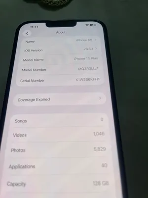 آيفون 14 بلس نظيف على الفحص الخط eSIM