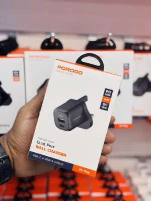 PORODO DUAL PORT WALL CHARGER شاحن USB-C 20w USB-A 18w