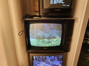 This is a vintage Ferguson brand cathode ray tube (CRT) television set.