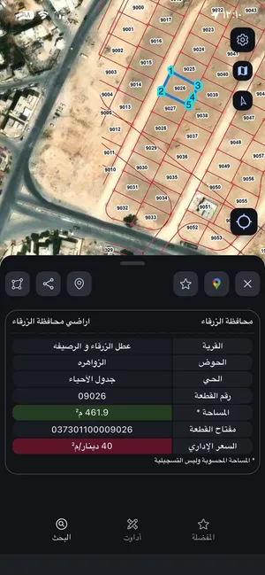 قطعة ارض في شومر مستوية ومرتفعة وكاشفة طريق جرش