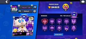 حساب Brawl Stars فخم 84 ألف كأس جميع الشخصيات ماكس وسكنات نادرة