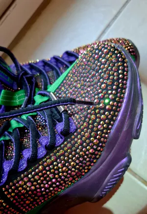 Steve Madden Multicolor Rhinestone Sneakers – Metallic Purple Sole