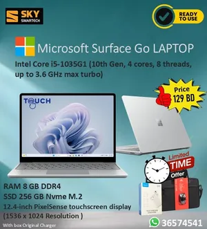 Microsoft Surface Laptop Touch Screen 10th Gen 8GB RAM 256GB i5 processor