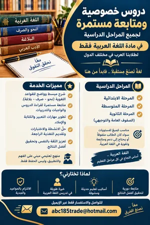 دروس خصوصية في اللغة العربية - أونلاين / Arabic lessons online for non Arabic speakers