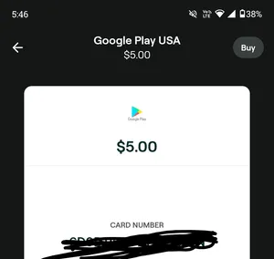 بطاقه جوجل بلاي بقيمه خمسه دولار