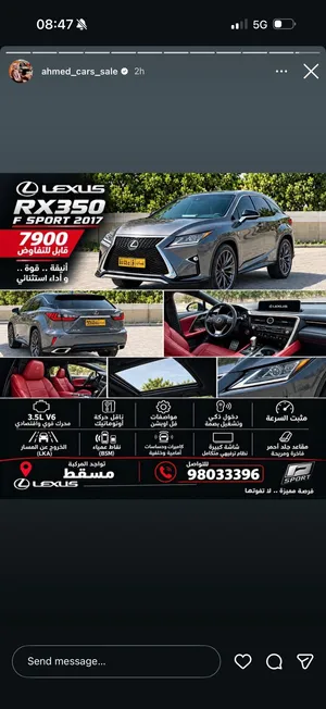 RX350 F Sport 2017