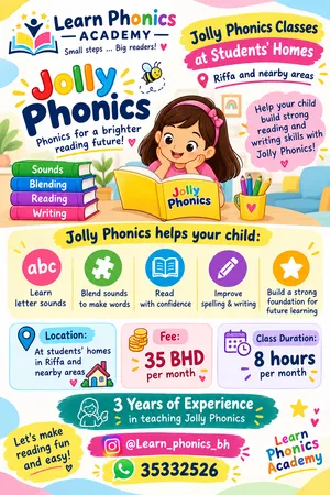 Providing Jollyphonics classes at academy and also at Students homes