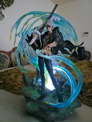 One Piece Trafalgar Law anime figure with LED base - collectible statue