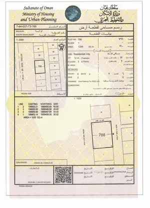 للبيع سكنيه ممتازه في صلاله صحنوت الجنوبيه د مساحه 1200 متر على شارعين