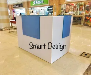 كاونتر استقبال خشب mdf +وحدة إدراج سنتر لوك
