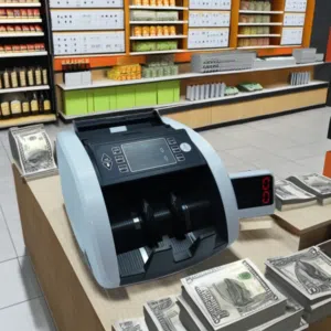 Multi-Currency Money Counterماكنة نقود عد ورقي عدة عملات تظهر المجموع