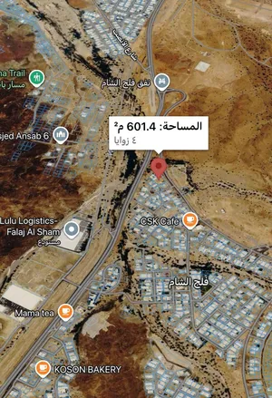 ارض فرصه فلج الشام ع شارع رئيسي داخلي مستويه 600م/.