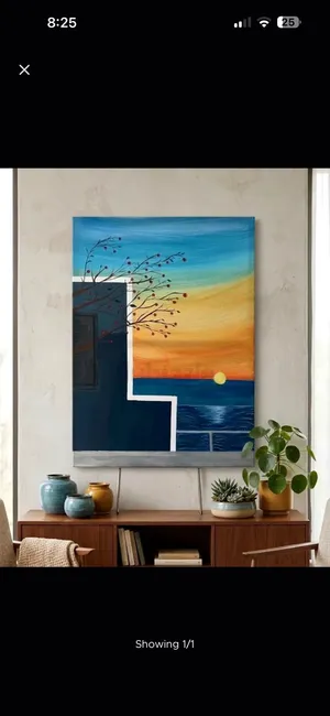 رسم يدوي Add a touch of Handmade peice of art for your home office or any place