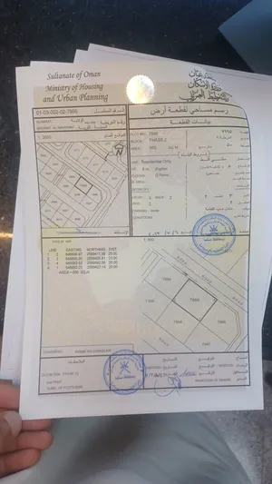 للبيع ارض سكنيه مساحة 500متر في العامرات النهضة 2