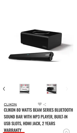 Clikon Soundbar with Woofer CK855