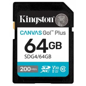 Kingston Canvas SD Memory Card (64GB) For DSLRs Mirrorless Cameras كرت ذاكرة لكاميرات التصوير