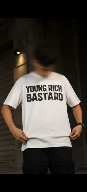 تيشيرت أوفر سايز / بوكس فيت قطن بوليفار فاخر - YOUNG RICH BASTARD