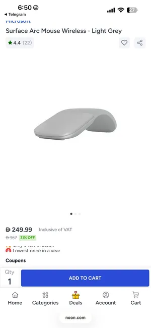 Surface Arc Mouse Wireless - Light Grey