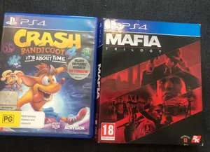 mafia triology and crash 4  ps4 games for sale excellent condition