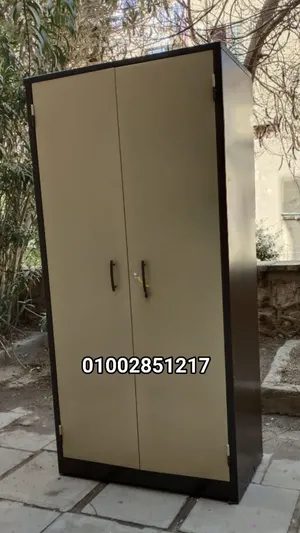 دولاب صاج (معدني) قوي جداً ومتين، يتحمل الاستخدام الشاق. تصميم مودرن بألوان شيك جداً (رمادي في أسود