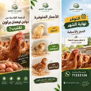 صيصان دواجن لوهمان البني الأصلية المستوردة
