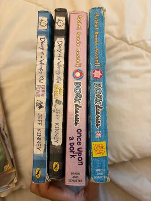 Dork diaries, The diary of a wimpy kid, guid blyton, and Jaqueline Wilson books