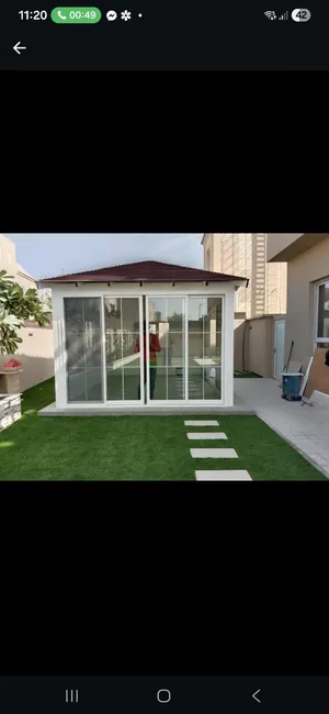 Aluminum Pergola, Wooden Pergola Glass Room, and Majils, with gypsum roof and lights