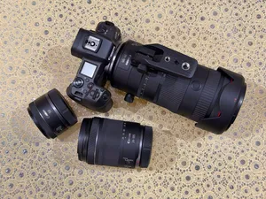 Canon EOS R camera with lenses and accessories