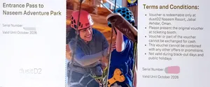 An adult ticket for Naseem Adventure Park at the dusitD2 Naseem Resort, Jabal Akhdar