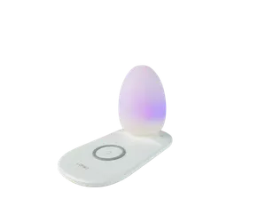 تيبل لامب بيضة LED شاحن لاسلكي 15W 7 الوان شاحن لاسلكي سريع جدا مصباح LED + عصري RGB