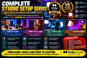 Complete Podcast, Singing, Audio & Video Studio Setup Service