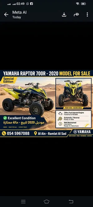 raptor yamaha 2020 everything oky good condition