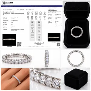 18K White Gold Natural Diamond Eternity Band Ring – Round Brilliant Cut – 0.10 Carat Total Diamond W